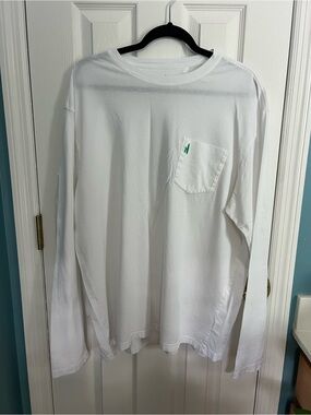 johnnie-O White Long Sleeve Pocket Tee